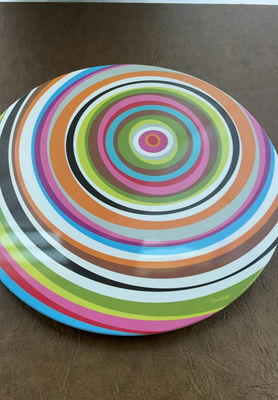 Round multicolor concentric-ring Lazy Susan - Image 1 of 4