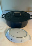 Martha Stewart Enamel Cast-Iron Dutch Oven with Lid and White Oval Ceramic Bake Dish - thumbnail 1 of 6
