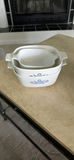 Set of White Ceramic Baking Dishes with Blue Floral Pattern - thumbnail 1 of 2