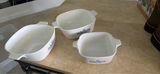 Set of White Ceramic Baking Dishes with Blue Floral Pattern - thumbnail 2 of 2