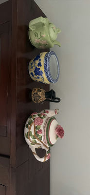 Decorative Ceramic Teapots, Bowl, and Pitcher - Image 1 of 2