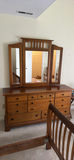 Wooden Dresser with Three-Piece Mirror - thumbnail 1 of 3
