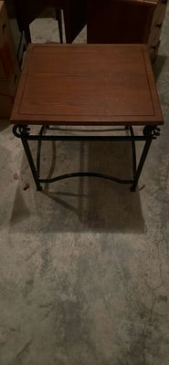 Wood and Metal End Table - Image 1 of 3
