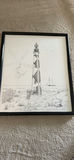 Framed Cape Lookout Lighthouse Drawing by Beatrice Martin - thumbnail 1 of 3