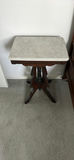 Wood Side Table with Marble Top - thumbnail 1 of 2