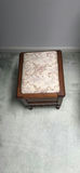 Wooden Upholstered Armchair and Footstool - thumbnail 2 of 2