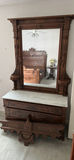 Antique Wooden Dresser with Mirror - thumbnail 1 of 2