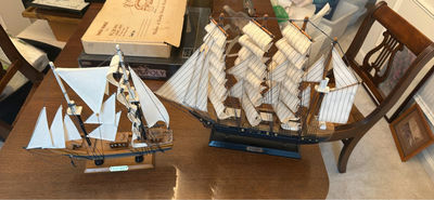 Two Wooden Model Sailboats - Image 1 of 3
