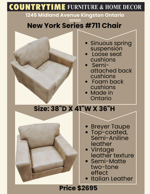 Italian Leather Club Chair ($2,695 Value) - Image 1 of 4
