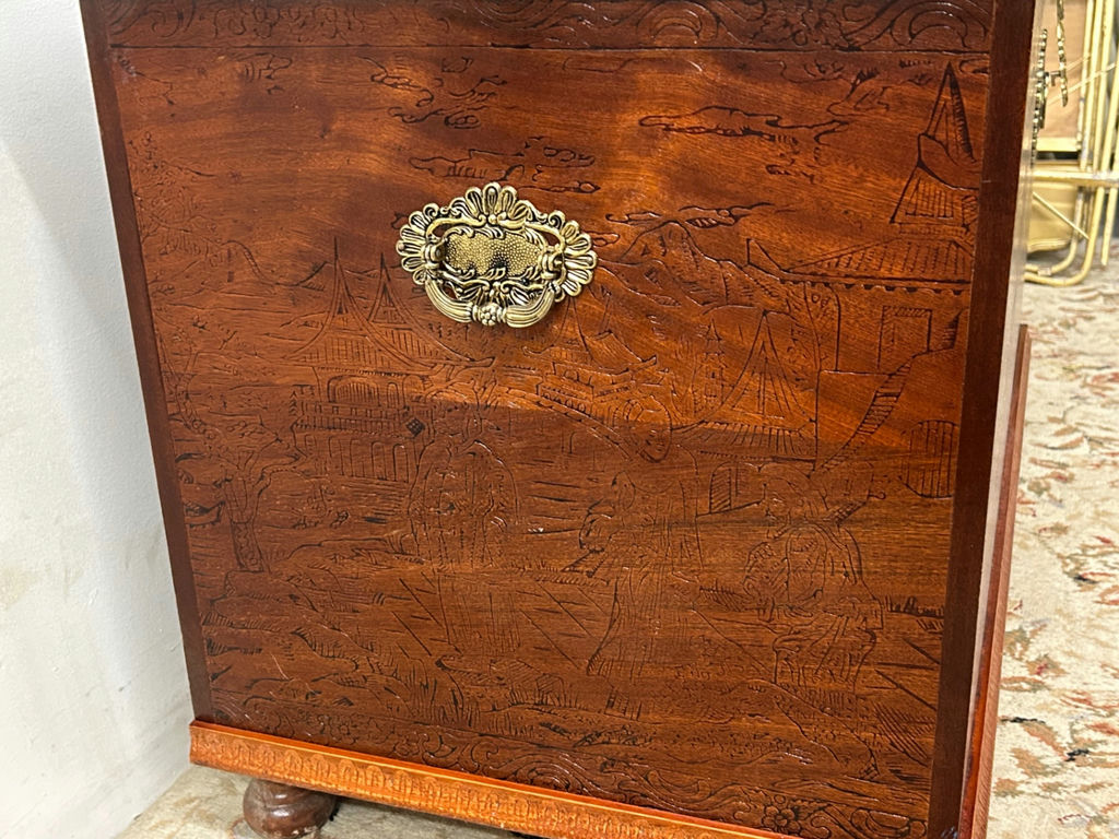 Vintage Carved Wooden Chest - image 8 of 11