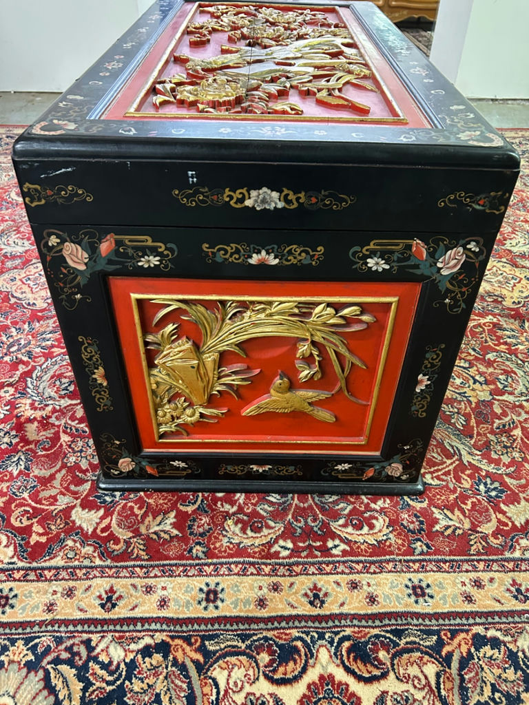 Asian Gilt Lacquered Hand Painted Chest - image 7 of 11
