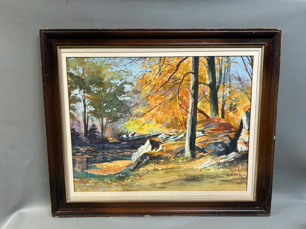 Signed Watercolor Landscape Painting - image 1 of 5