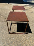 1960s Industrial Square Cube Iron Side Rustic Tables  - thumbnail 4 of 7