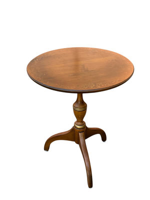 Hitchcock Stenciled Pedestal Side Table - Image 1 of 7