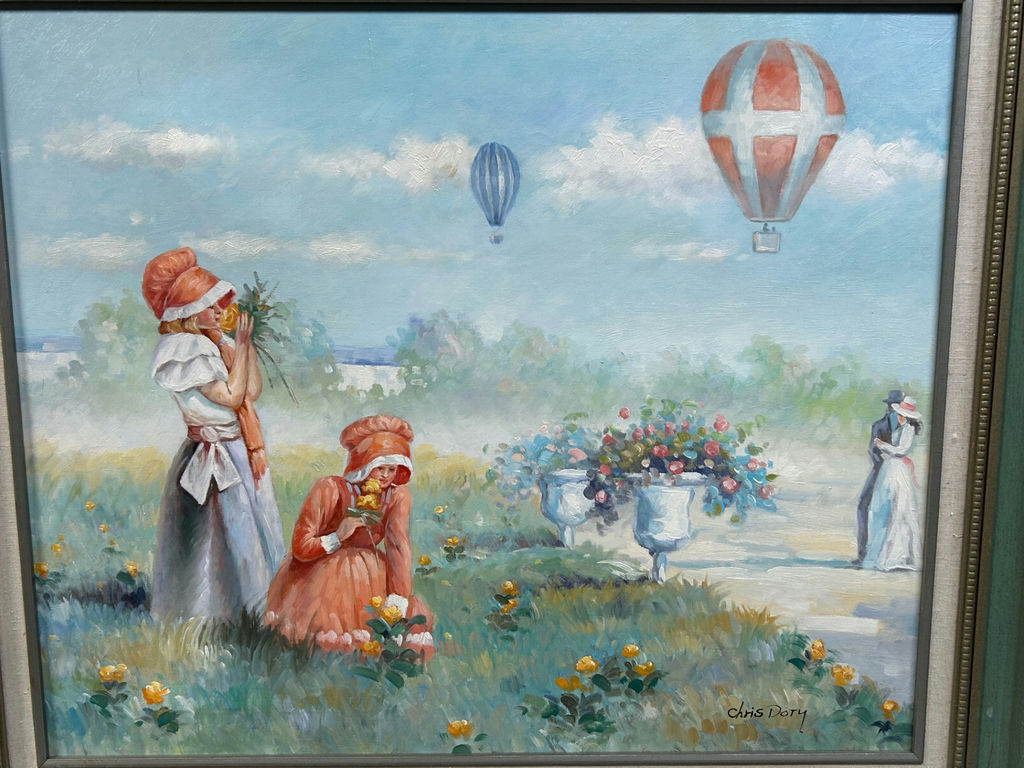Oil Painting of Women Foraging Flowers  - image 4 of 5