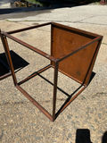 1960s Industrial Square Cube Iron Side Rustic Tables  - thumbnail 3 of 7