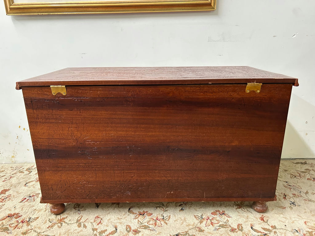 Vintage Carved Wooden Chest - image 11 of 11