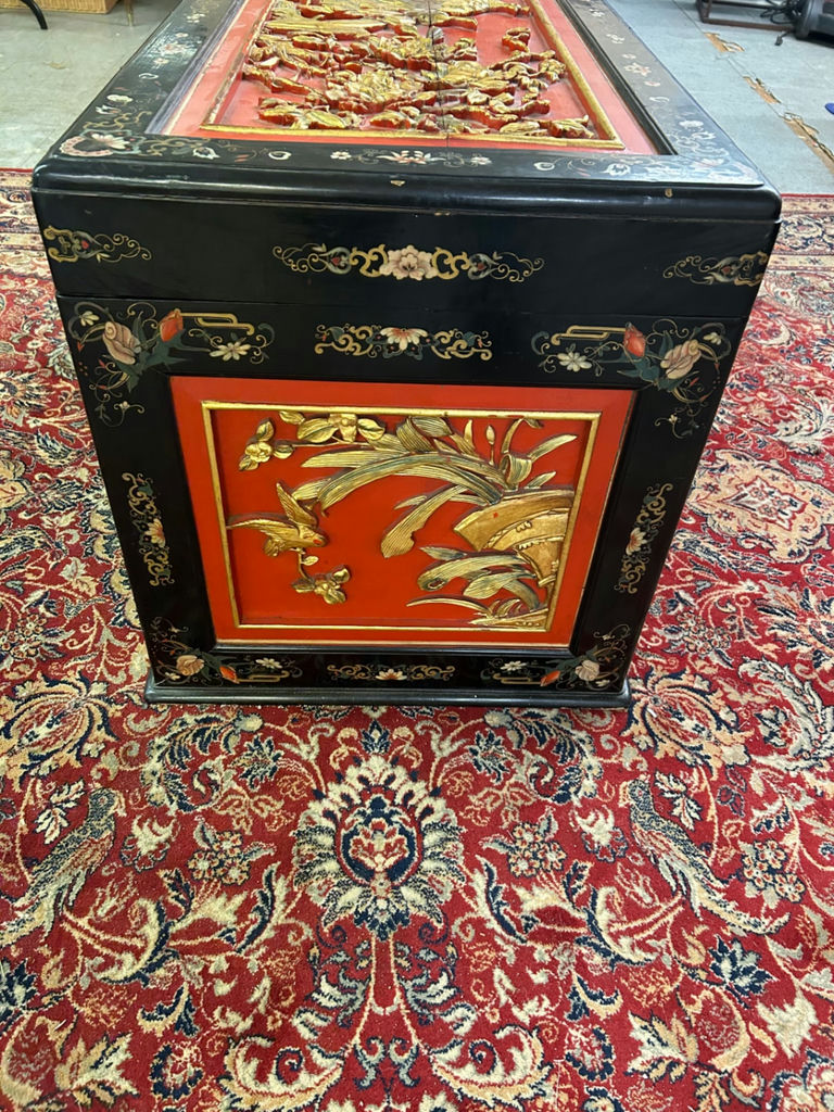 Asian Gilt Lacquered Hand Painted Chest  - image 6 of 11
