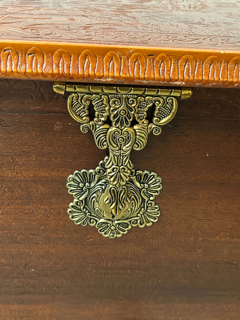 Vintage Carved Wooden Chest  - image 2 of 11