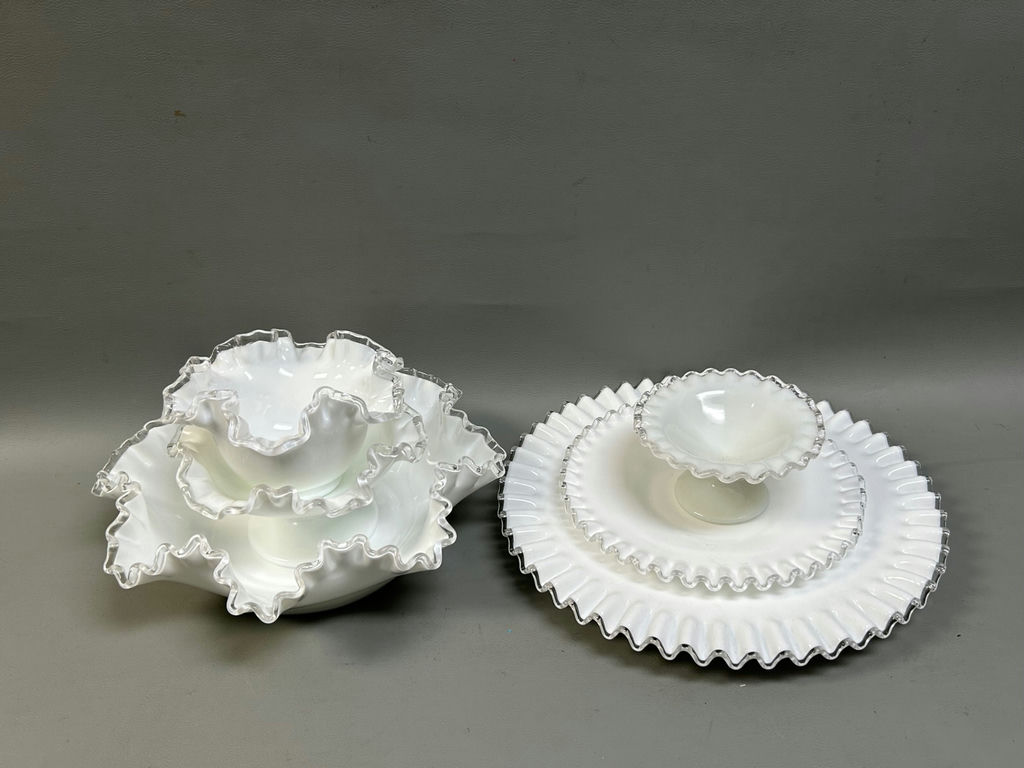 Vintage Milk Glass Silver Crest Ware.  - image 1 of 10