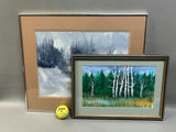 Two Signed Landscape Watercolor & Oil Paintings - thumbnail 2 of 9
