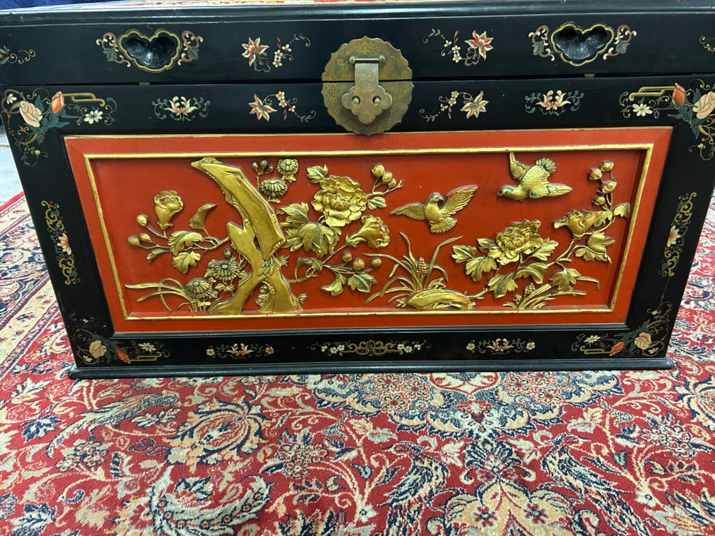 Asian Gilt Lacquered Hand Painted Chest  - image 3 of 11