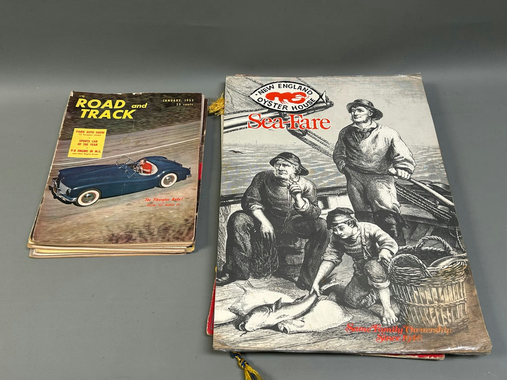 Vtg Restaurant Menus, 1950s Road & Track Magazines - image 4 of 14