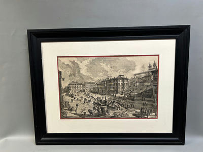 View of Piazza di Spagna Engraving Italy Vintage  - Image 1 of 9