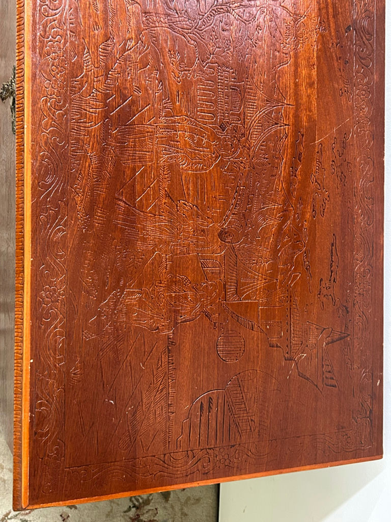 Vintage Carved Wooden Chest - image 3 of 11