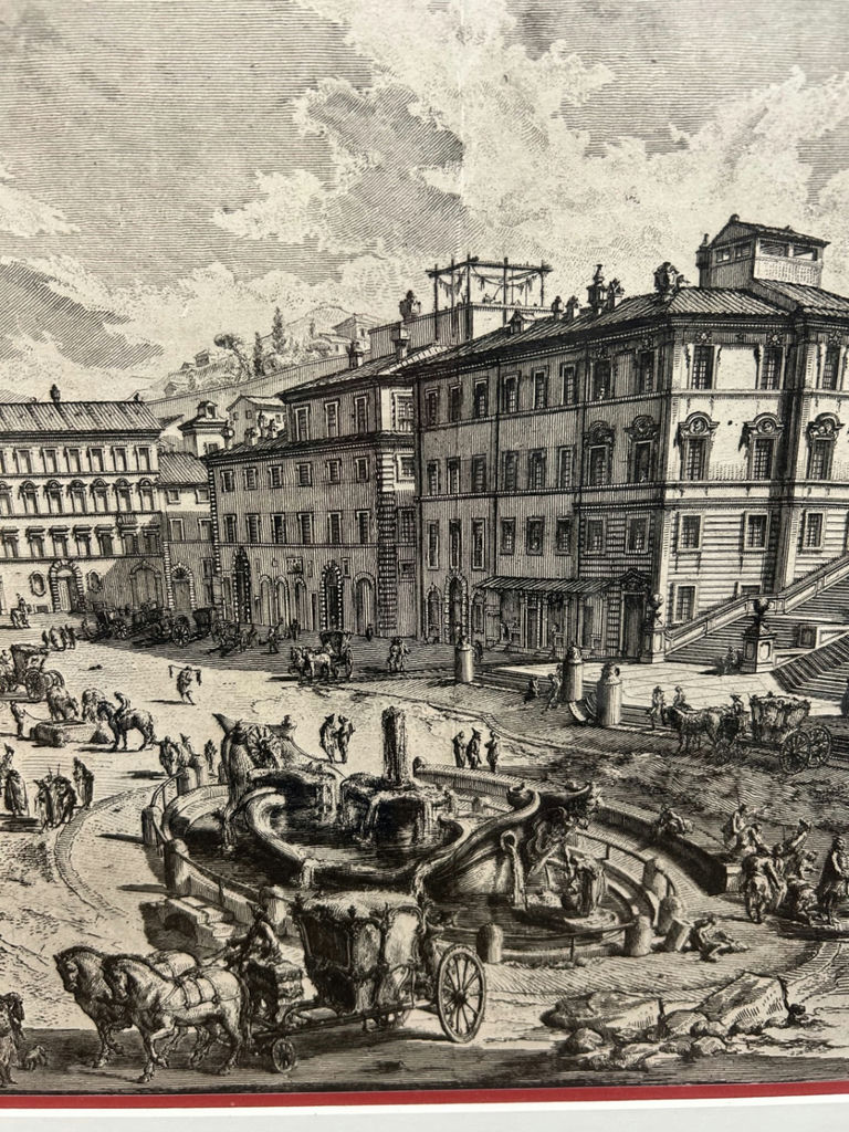 View of Piazza di Spagna Engraving Italy Vintage  - image 4 of 9