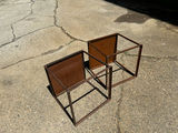 1960s Industrial Square Cube Iron Side Rustic Tables - thumbnail 5 of 7