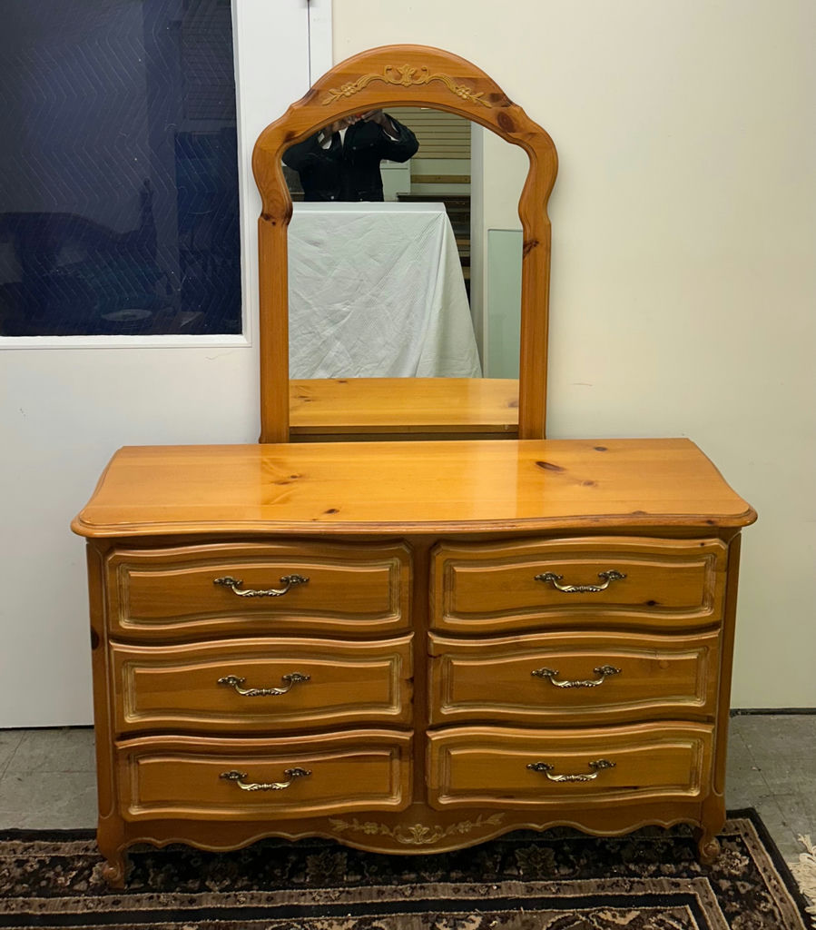 Vintage Chardonnay Dresser with Mirror  - image 3 of 12