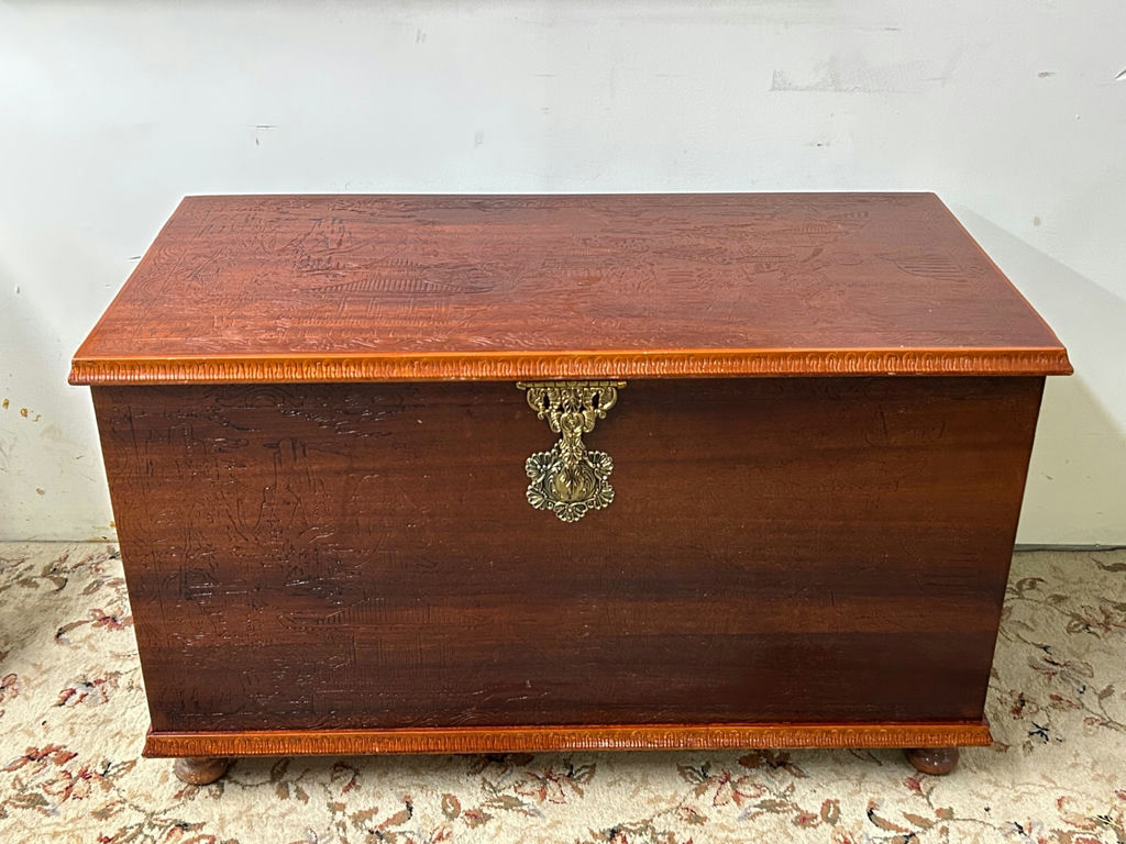 Vintage Carved Wooden Chest  - image 1 of 11