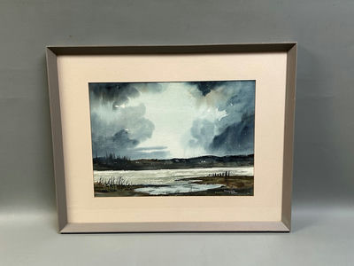 Signed Marjory Horn Beachscape Watercolor Painting  - Image 1 of 6