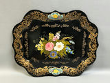 Vintage Hand-Painted Floral Toleware Tray - thumbnail 3 of 5