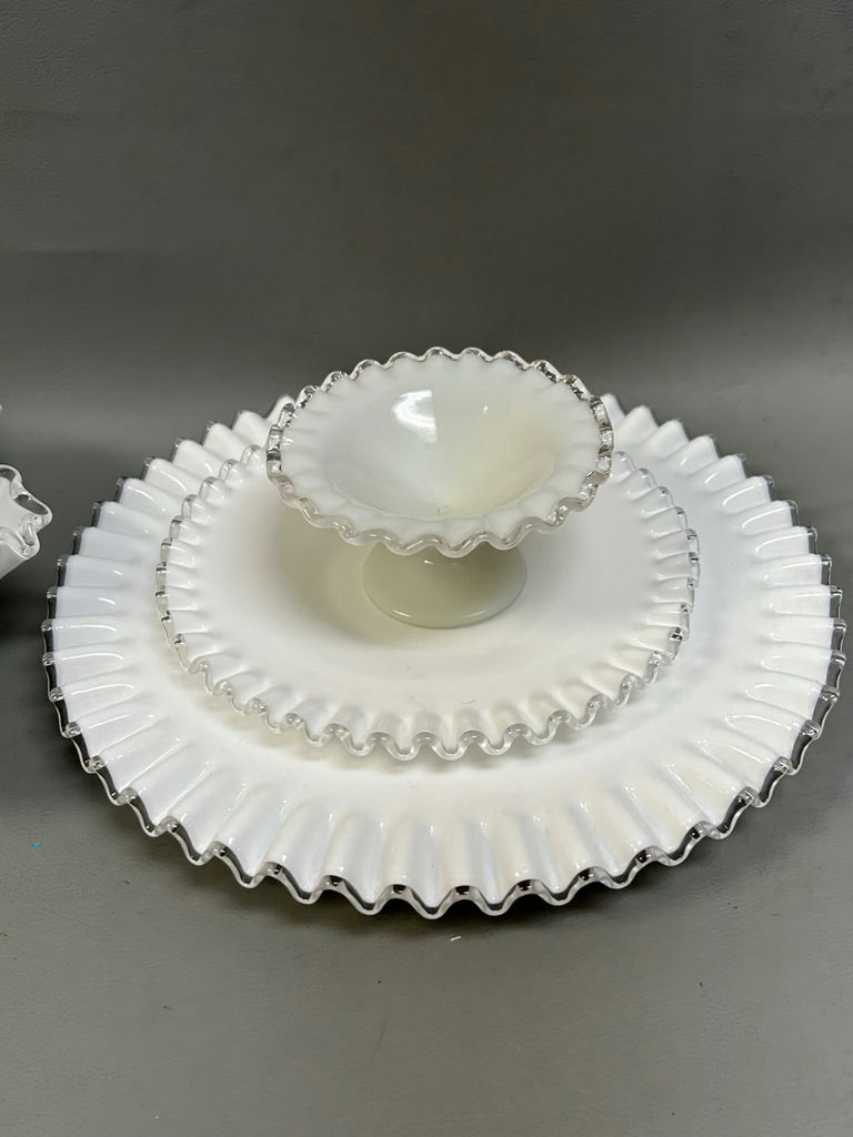 Vintage Milk Glass Silver Crest Ware. - image 2 of 10