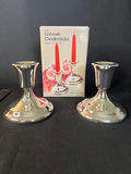 Vintage Candle Garden centerpiece with glitter evergreen trees and silver-plated candlesticks - thumbnail 5 of 11