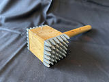 Vintage Red glass goblets, a wooden meat tenderizer, and 2 glass mason containers - thumbnail 8 of 10