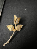 Vintage gold-tone cross pendant, filigree flower brooch, and rosebud pin - thumbnail 11 of 12