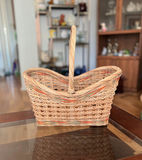 Oval handwoven wicker basket with handle and small wicker basket - thumbnail 1 of 14