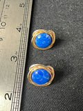 Gold-tone jewelry set featuring blue cabochon earrings and starfish earrings - thumbnail 3 of 8