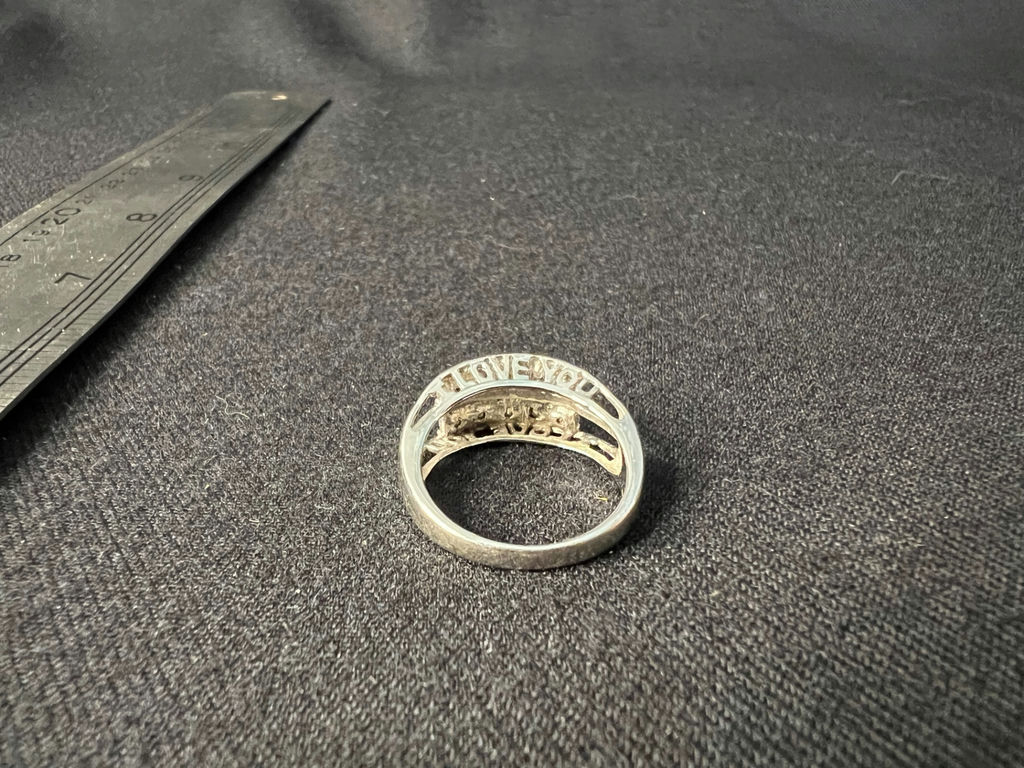 Silver-tone two-row multicolor stone ring - image 5 of 7