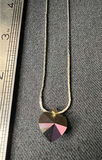 Two-tone pendant necklace set with purple heart and decorative charms - thumbnail 1 of 10