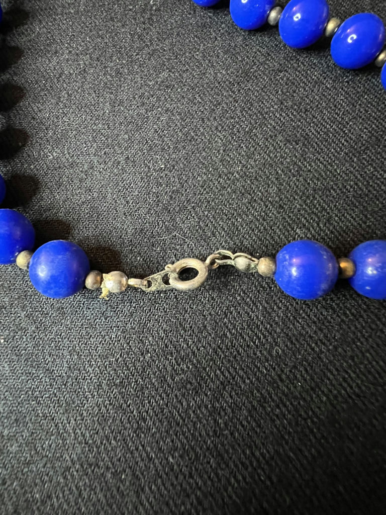 Beaded necklace collection in blue, black and gold tones - image 3 of 12