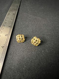 Gold-tone pearl cluster brooch with lattice earrings and gold-tone hoop earrings - thumbnail 6 of 10