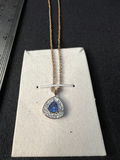 Gold-tone bracelet and blue gemstone pendant necklace - thumbnail 8 of 10