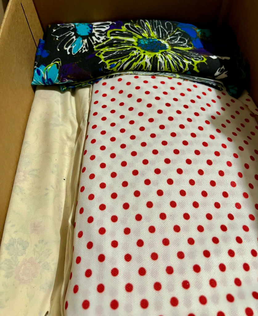 Vintage double knit fabrics and cotton textiles: solid, floral, polka dot, houndstooth - image 5 of 13