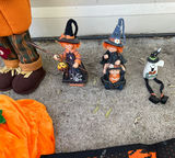 Halloween decorations: scarecrow figure with pumpkins, witches, ghosts, and placemats - thumbnail 3 of 6