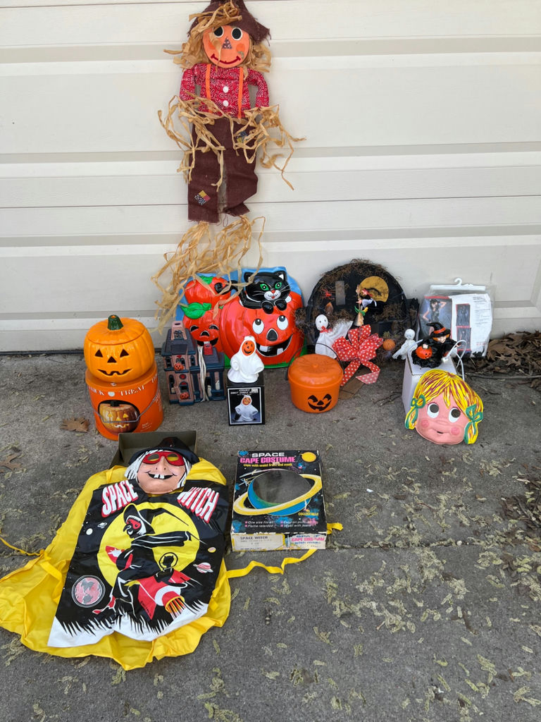 Vintage Halloween decorations and costumes assortment (1960's-80's) - image 1 of 17
