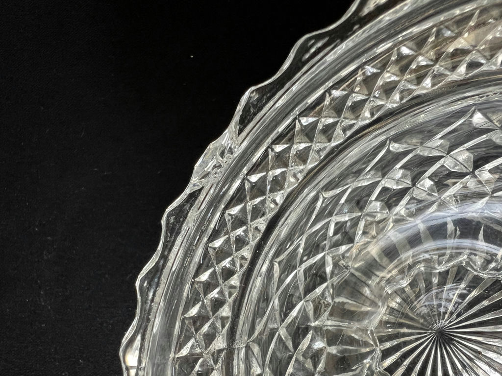 Vintage Crystal cut-glass lidded candy dish and decorative plate - image 6 of 9